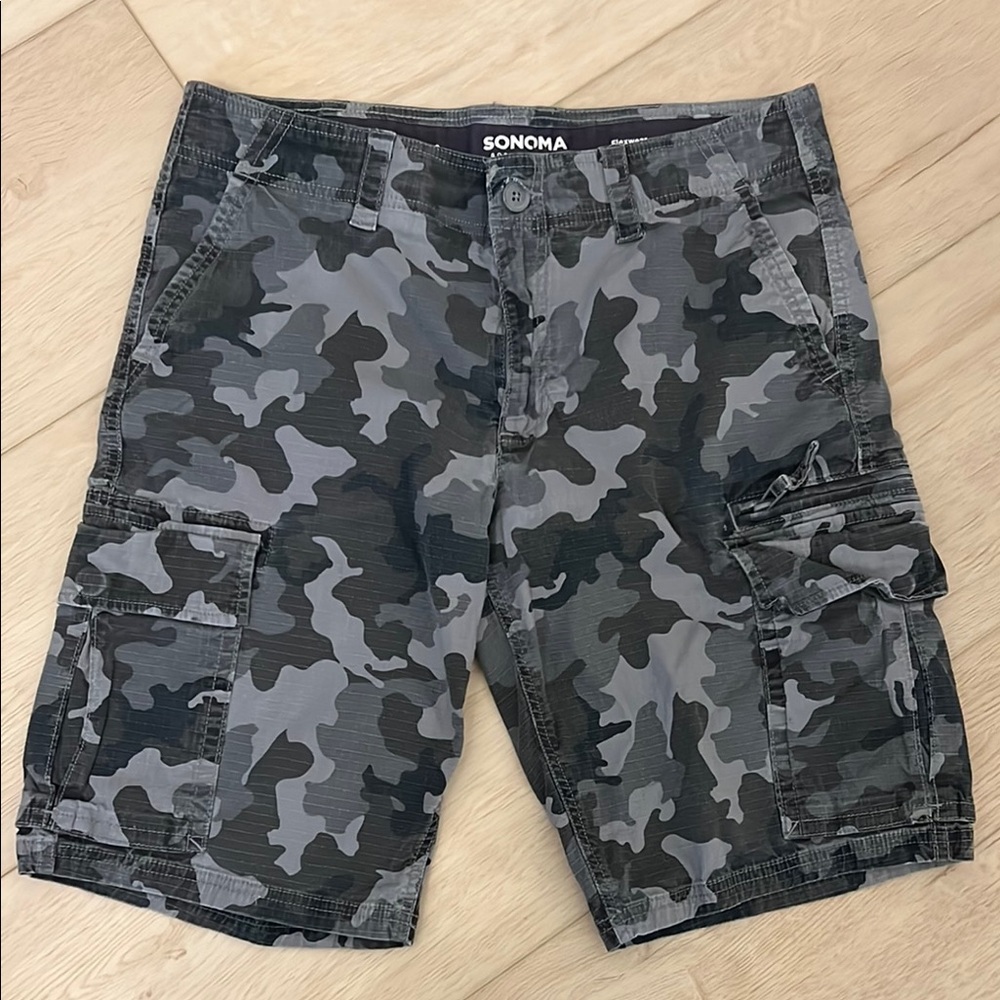 Sonoma Men's Camouflage Cargo Shorts - Gray